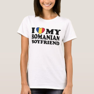 T-shirt J'aime mon petit ami roumain