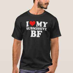 T-shirt J'Aime Mon Petit Ami Soumissif BF Red Heart Couple