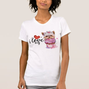 T-shirt J'aime mon petit chien la Saint Valentin