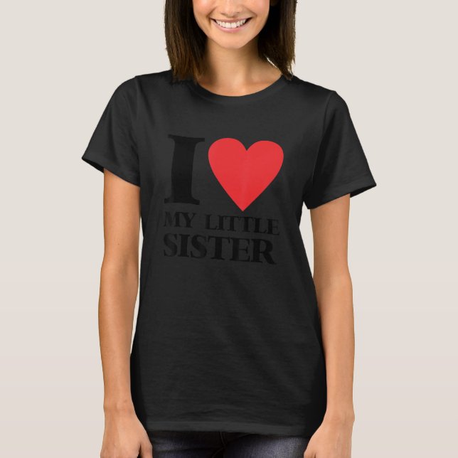 T-shirt J'Aime Mon Petit Coeur Soeur (Devant)