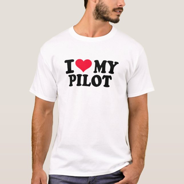 T-shirt J'aime mon pilote (Devant)