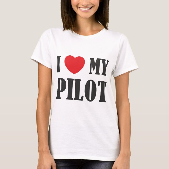 T-shirt J'aime mon pilote (Devant)
