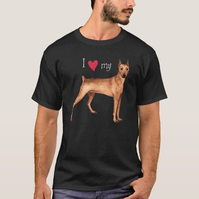 T-shirt J'aime mon Pinscher allemand (Devant)