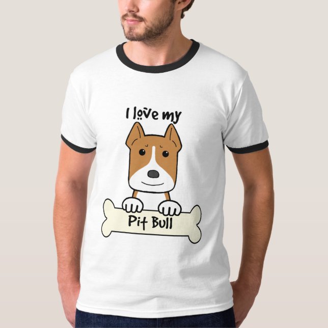 T-shirt J'aime mon Pitbull (Devant)