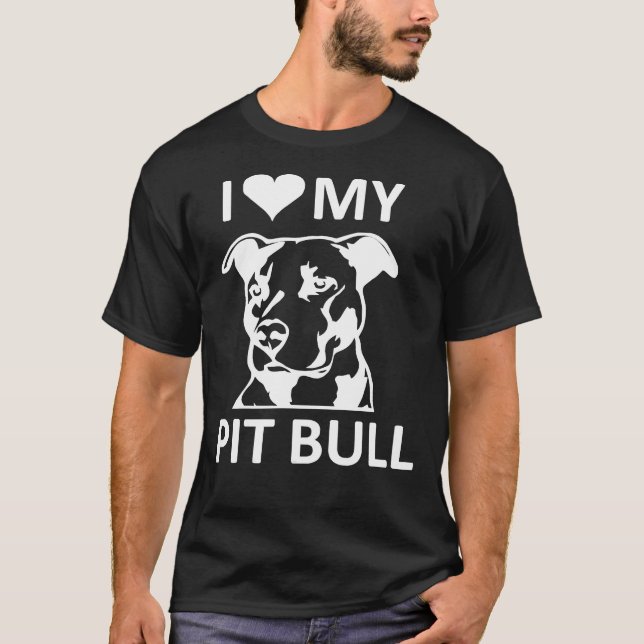 T-shirt J'Aime Mon Pitbull (Devant)