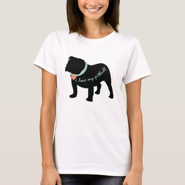 T-shirt j'aime mon pitbull (Devant)