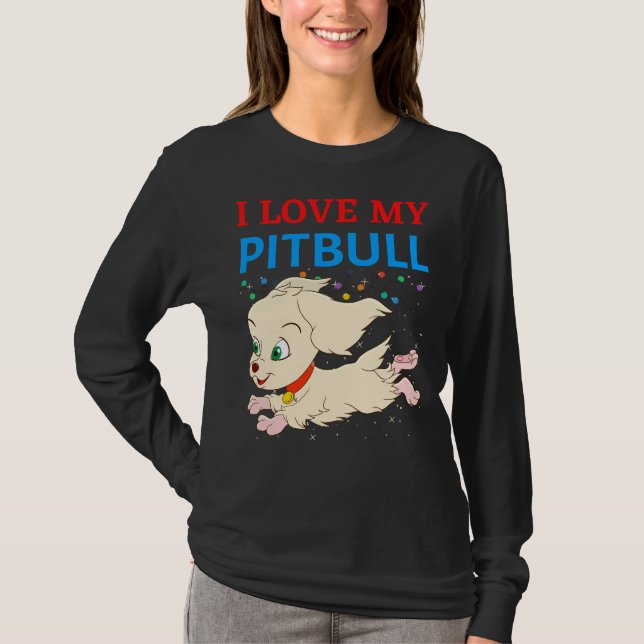 T-shirt J'aime mon Pitbull 19 (Devant)