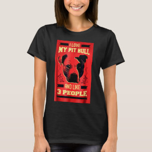 T-shirt J'Aime Mon Pitbull Funny Pit Bull Dog