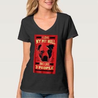 T-shirt J'Aime Mon Pitbull Funny Pit Bull Dog