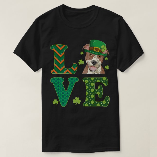 T-shirt J'aime mon Pitbull St  (Design devant)