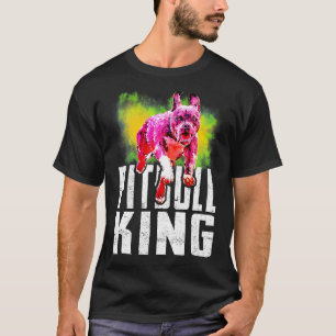 T-shirt J'Aime Mon Pittie Secourt Pittie Papa Pitbull King