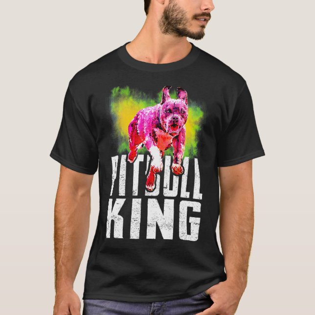 T-shirt J'Aime Mon Pittie Secourt Pittie Papa Pitbull King (Devant)