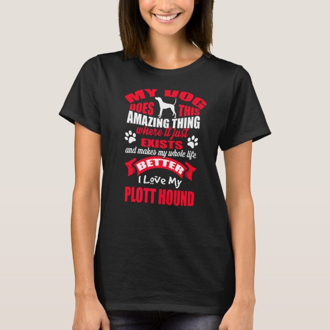 T-shirt J'Aime Mon Plott Hound Chien Chien Chien Chiot (Devant)