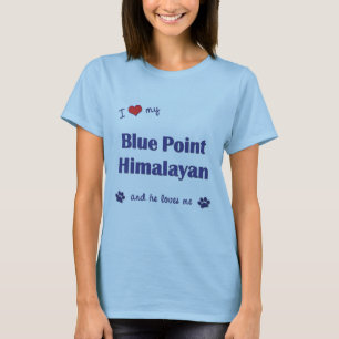 T-shirt J'aime mon point bleu de l'Himalaya (le chat