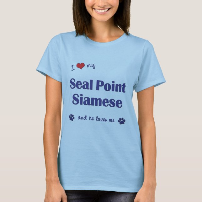 T-shirt J'aime mon point de joint siamois (le chat (Devant)