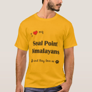 T-shirt J'aime mon point Himalayans (les chats multiples)