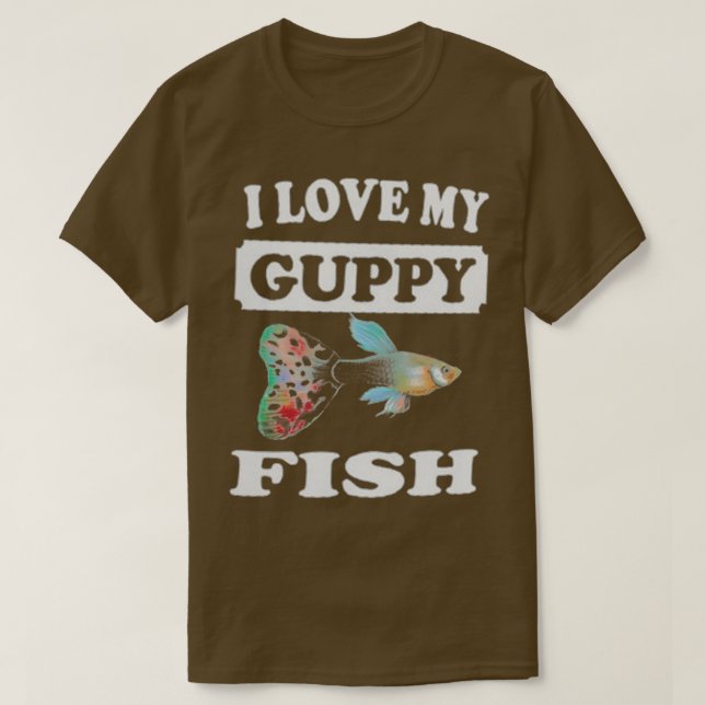 T-shirt J'Aime Mon Poisson Guppy (Design devant)