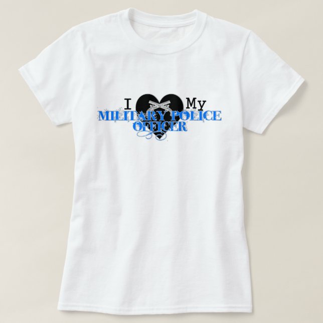 T-shirt J'aime mon policier militaire (Design devant)