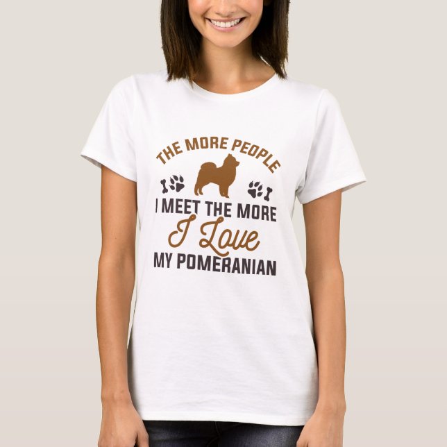 T-shirt J'Aime Mon Poméranien (Devant)