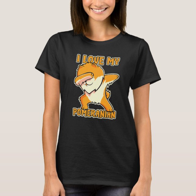 T-shirt J'Aime Mon Poméranien Poméranien (Devant)