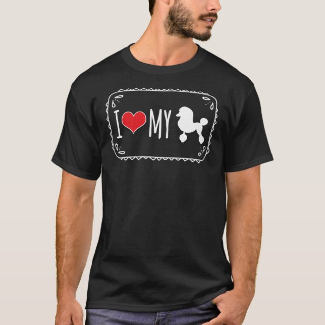 T-shirt J'Aime Mon Poodle (Devant)