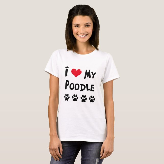 T-shirt J'Aime Mon Poodle (Devant entier)