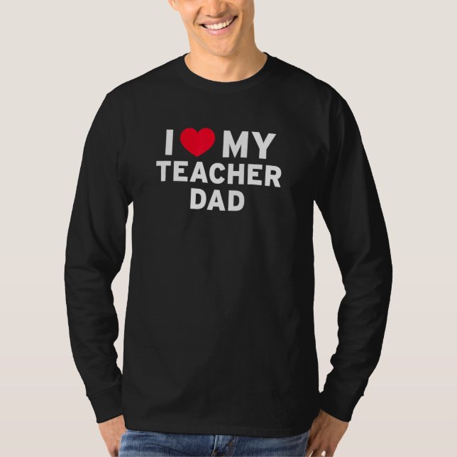 T-shirt J'Aime Mon Professeur Papa Pour Enfants Enfants Ad (Devant)
