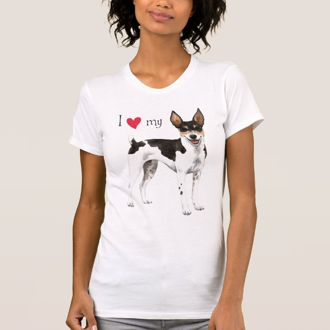 T-shirt J'aime mon Rat Terrier (Devant)