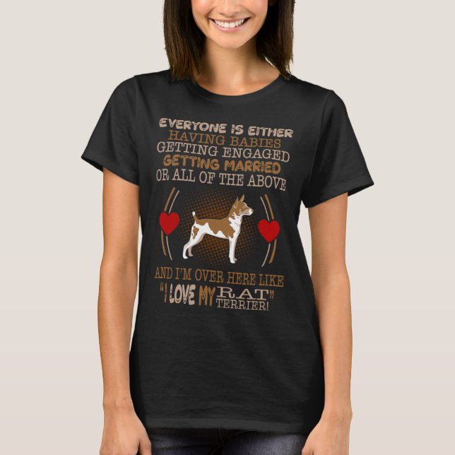 T-shirt J'Aime Mon Rat Terrier Pet (Devant)