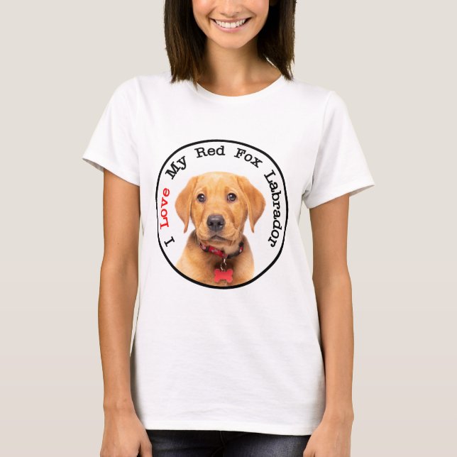 T-shirt J'aime mon renard rouge Labrador (Devant)