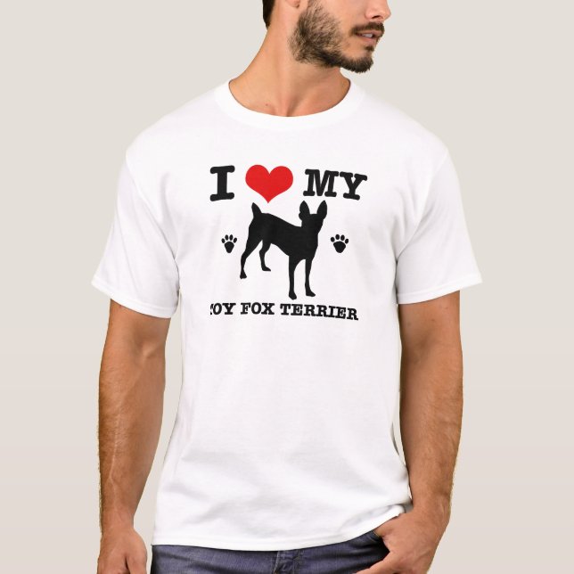 T-shirt J'aime mon renard Terrier de jouet (Devant)