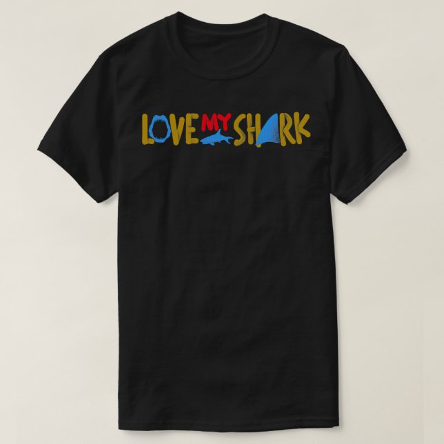 T-shirt J'aime mon requin (Design devant)