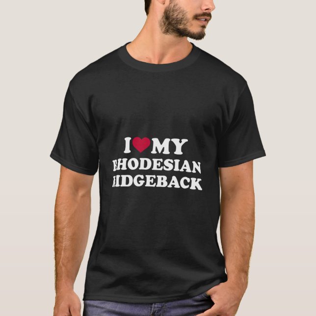 T-shirt J'Aime Mon Rhodesian Ridgeback (Devant)