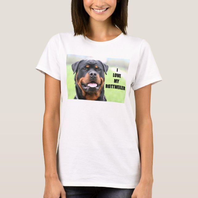 T-shirt J'aime mon Rottweiler (Devant)