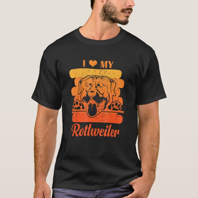 T-shirt J'aime mon Rottweiler (Devant)