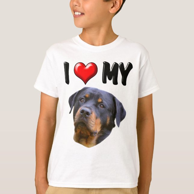 T-shirt J'aime mon rottweiler 3 (Devant)
