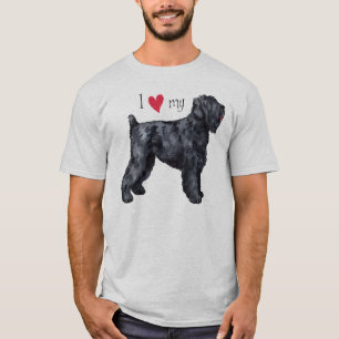 T-shirt J'aime mon russe noir Terrier