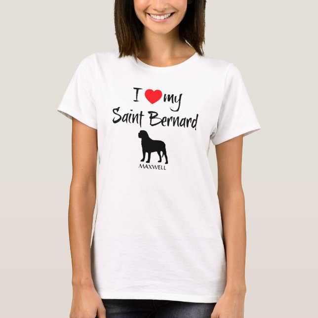 T-shirt J'Aime Mon Saint Bernard (Devant)