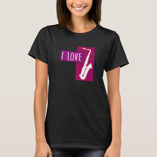 T-shirt J'aime mon saxophone saxophone moderne graphique (Devant)
