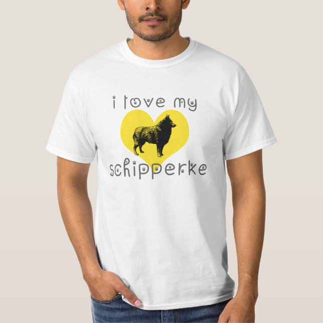 T-shirt j'aime mon schipperke (Devant)