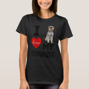 T-shirt J'Aime Mon Schnauzer Chien Animal Animaux Animaux 