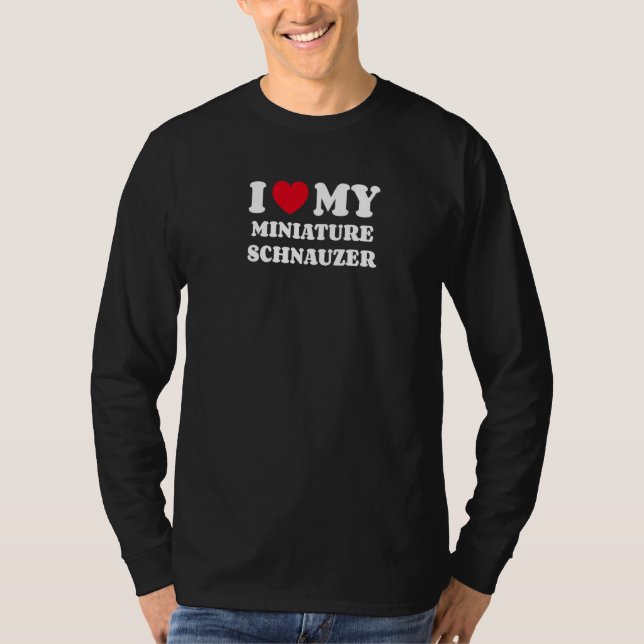 T-shirt J'Aime Mon Schnauzer Miniature (Devant)