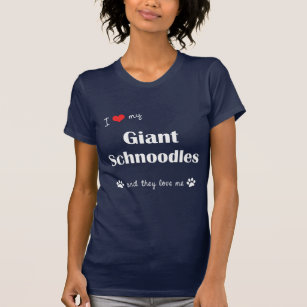 T-shirt J'aime mon Schnoodles géant (les chiens multiples)