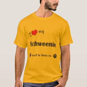T-shirt J'aime mon Schweenie (le chien masculin)