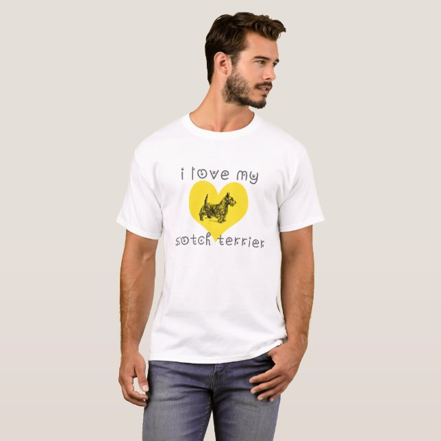 T-shirt j'aime mon scotch terrier (Devant entier)