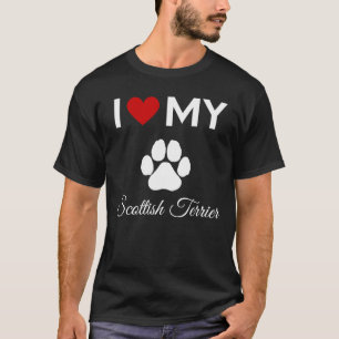 T-shirt J'aime mon Scottish Terrier chien texte personnali