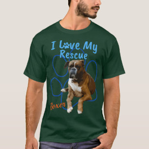 T-shirt J'aime mon Secourt Boxer Cool adopté chien