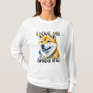 T-shirt J'Aime Mon Shiba Inu Propriétaire de chien