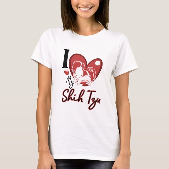 T-shirt J'aime mon Shih Tzu (Devant)