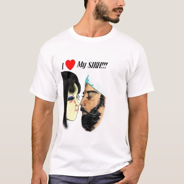 T-shirt J'aime mon Sikh (Devant)